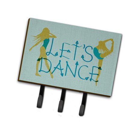 Carolines Treasures Lets Dance Linen Teal Leash or Key Holder BB5374TH68